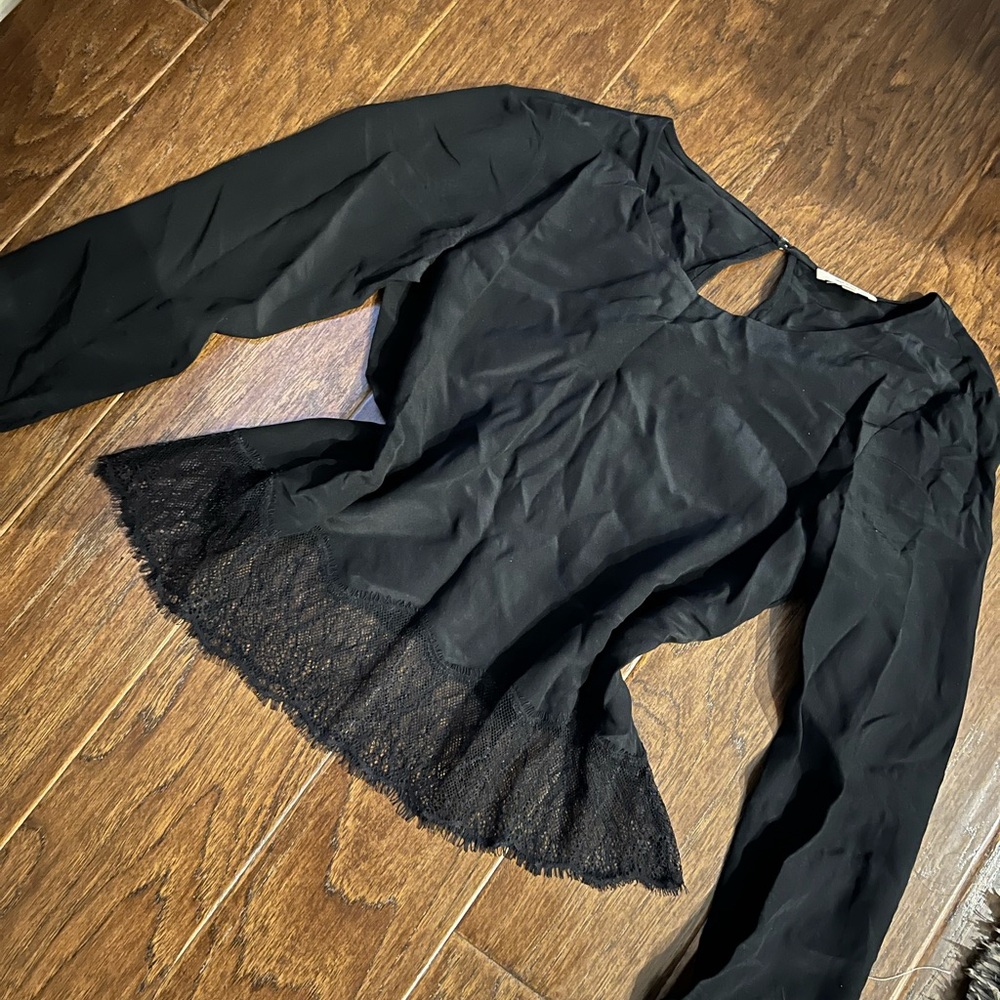Silk black top